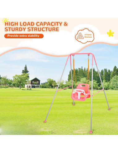 Columpio 3 en 1 Bighaki808 para Bebés y Niños Rosa