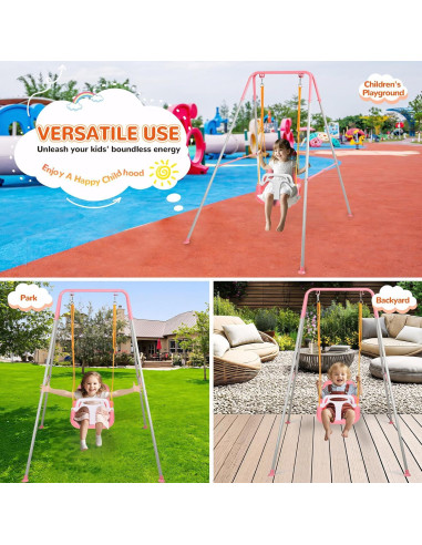 Columpio 3 en 1 Bighaki808 para Bebés y Niños Rosa