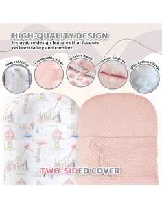 Cojín para Bebé Brunees 2-en-1 Algodón Rosa 95.2x54.9cm 2