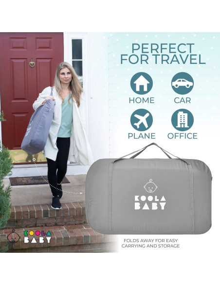 Cuna 3 en 1 KoolaBaby Gris Plegable Lateral y Parque Infantil