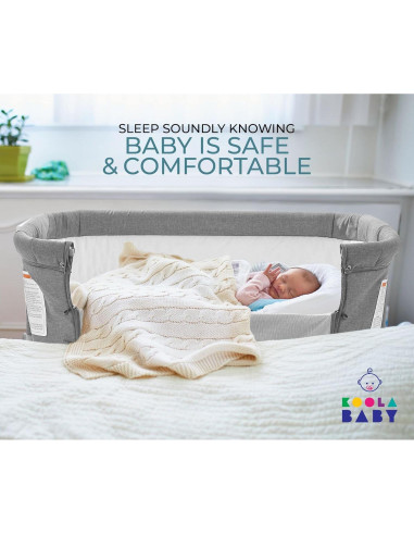 Cuna 3 en 1 KoolaBaby Gris Plegable Lateral y Parque Infantil
