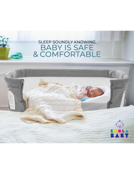 Cuna 3 en 1 KoolaBaby Gris Plegable Lateral y Parque Infantil