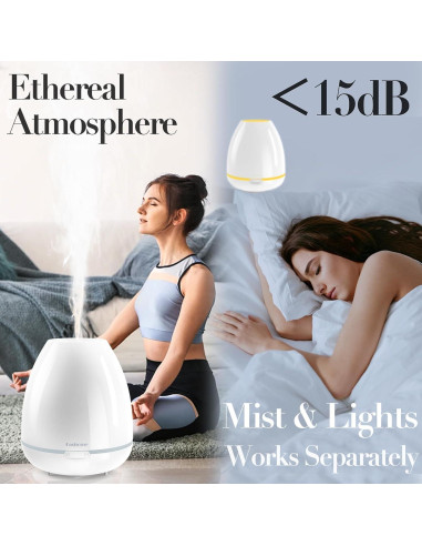 Difusor de Aceite Esencial Fashome 300ml con Luz LED 7 Colores