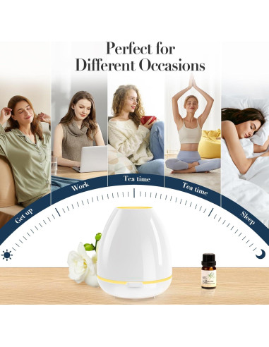 Difusor de Aceite Esencial Fashome 300ml con Luz LED 7 Colores