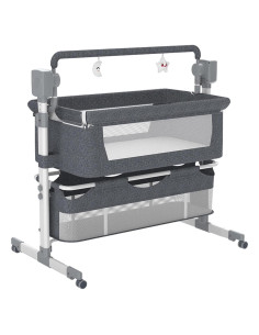 Cuna Eléctrica Multifuncional MoLi 601 Gris Plegable con Bluetooth