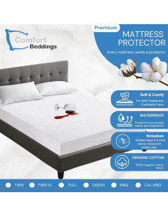 Protector de colchón cuna Comfort Beddings 100% algodón orgánico 71x132cm 2