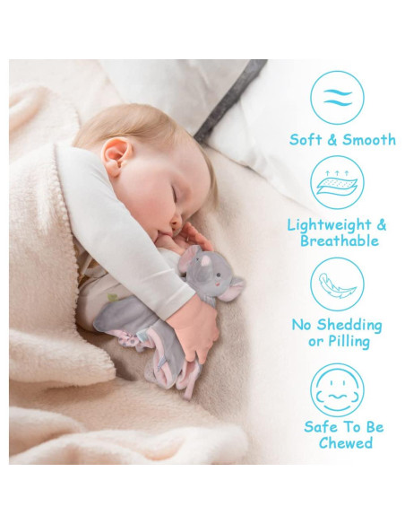Manta de Seguridad para Bebé Vicloon Elefante Algodón Gris-Rosa