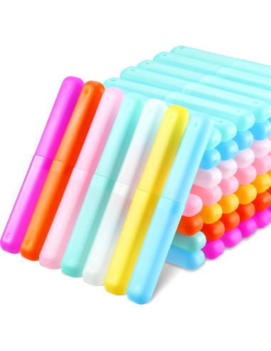 60 Soportes de Cepillo de Dientes Plástico Cunhill Colorido