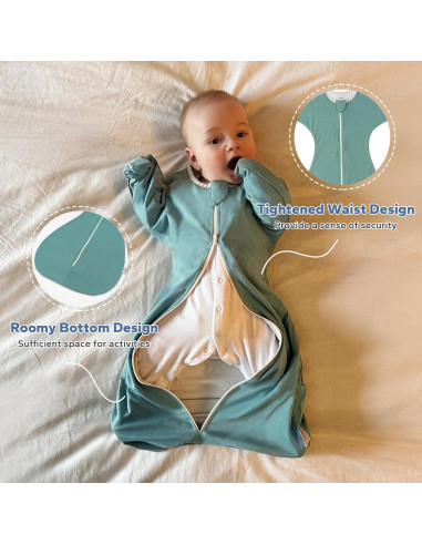 Saco de Sueño ZIGJOY 1.0 Tog Bambú Verde Menta 6-12 Meses