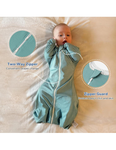 Saco de Sueño ZIGJOY 1.0 Tog Bambú Verde Menta 6-12 Meses