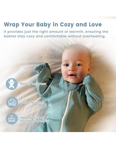 Saco de Sueño ZIGJOY 1.0 Tog Bambú Verde Menta 6-12 Meses