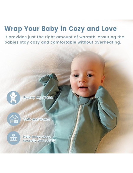 Saco de Sueño ZIGJOY 1.0 Tog Bambú Verde Menta 6-12 Meses