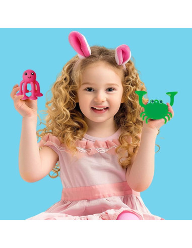 Juguetes de baño de succión UMBWORLD034, 9 PCS animales marinos