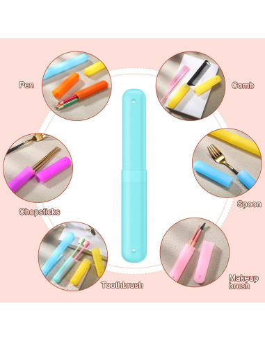 60 Soportes de Cepillo de Dientes Plástico Cunhill Colorido