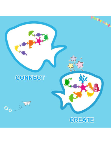 Juguetes de baño de succión UMBWORLD034, 9 PCS animales marinos