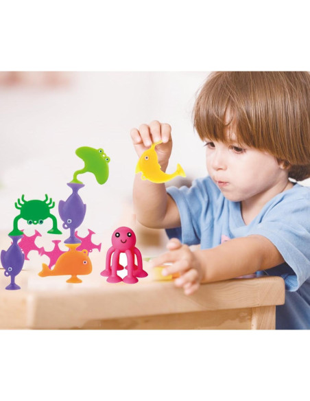 Juguetes de baño de succión UMBWORLD034, 9 PCS animales marinos