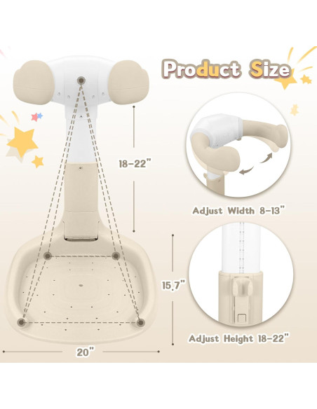 Soporte para Ducha de Bebé Plegable con Base Antideslizante
