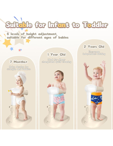 Soporte para Ducha de Bebé Plegable con Base Antideslizante