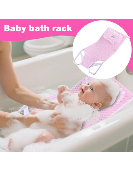 Soporte de Baño para Bebé Acolchado JHIRAOQ Rosa 0-6 Meses
