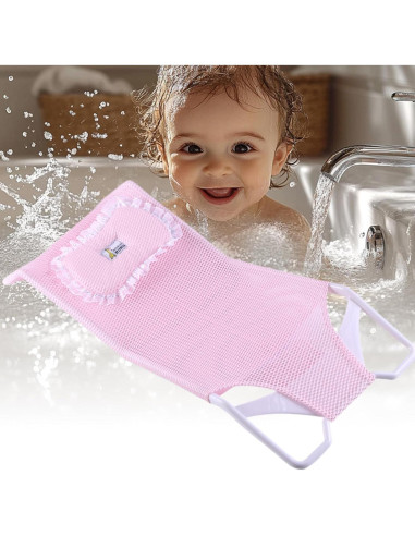 Soporte de Baño para Bebé Acolchado JHIRAOQ Rosa 0-6 Meses