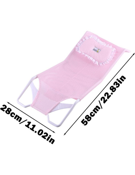Soporte de Baño para Bebé Acolchado JHIRAOQ Rosa 0-6 Meses