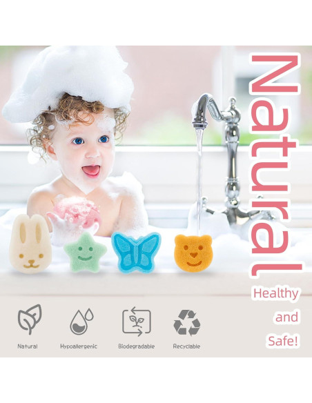 Juego de Esponjas Konjac para Bebés - 5 Piezas Suaves y Naturales Juego de Esponjas Konjac para Bebés - 5 Piezas Suaves y Naturales