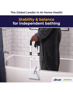 Barra de Agarre Ajustable Drive Medical para Bañera Blanca 2
