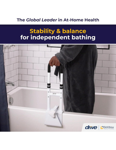 Barra de Agarre Ajustable Drive Medical para Bañera Blanca