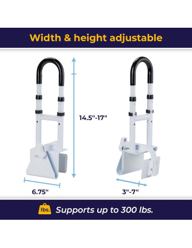 Barra de Agarre Ajustable Drive Medical para Bañera Blanca