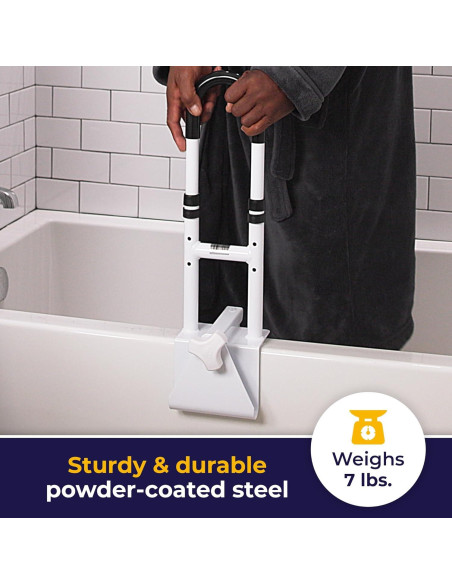 Barra de Agarre Ajustable Drive Medical para Bañera Blanca