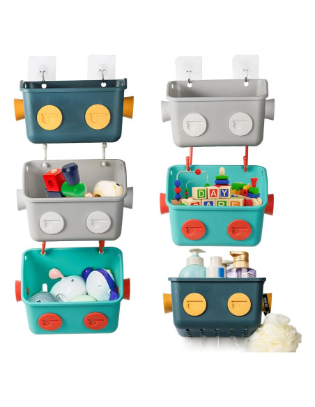 Organizador de Juguetes de Baño Noamus - 6 Cestas Coloridas