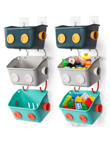 Organizador de Juguetes de Baño Noamus - 6 Cestas Coloridas