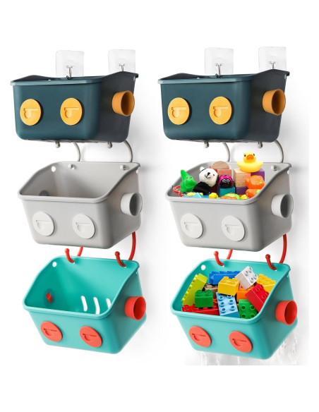 Organizador de Juguetes de Baño Noamus - 6 Cestas Coloridas