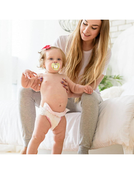 Chupete Personalizado Dorado para Bebé con Clip y Cubierta