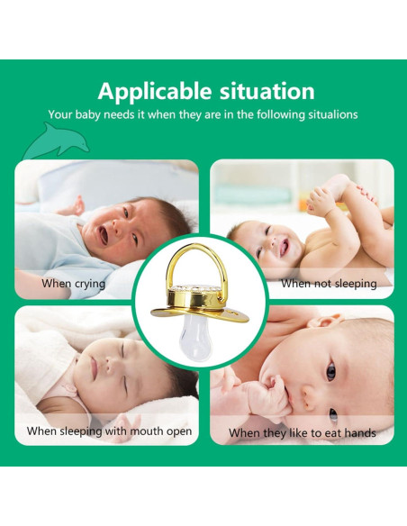 Chupete Personalizado Dorado para Bebé con Clip y Cubierta