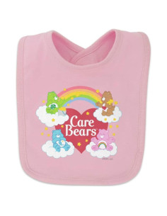 Babero de bebé Care Bears rosa 100% algodón con cierre