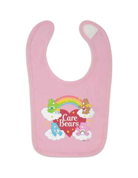 Babero de bebé Care Bears rosa 100% algodón con cierre