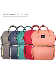 Mochila de Pañales Ticent Impermeable Roja - Gran Capacidad 2