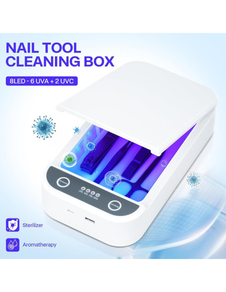 Caja de Esterilización UV Shmian para Herramientas de Uñas 18x22cm