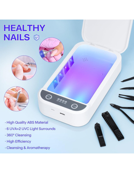 Caja de Esterilización UV Shmian para Herramientas de Uñas 18x22cm