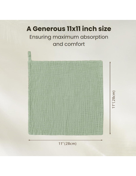 Toallitas de Muselina para Bebés Konssy - 10 Unidades 100% Algodón