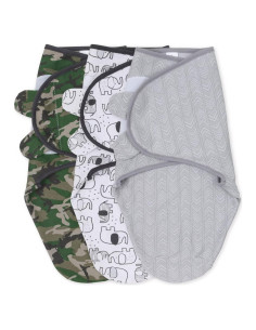 Conjunto de Arrullo The Peanutshell 3 Piezas Camuflaje Elefante