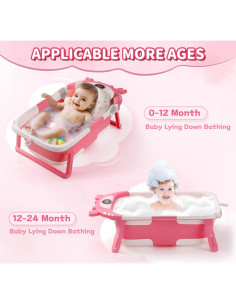Bañera Plegable para Bebés Cangrejo Gris con Termómetro 2