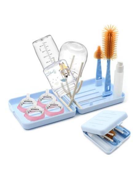 Kit de Cepillos Limpiadores de Biberones Ismosm Azul