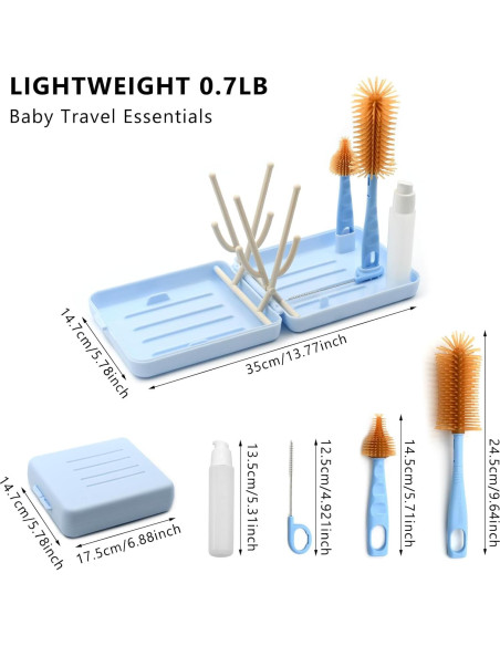 Kit de Cepillos Limpiadores de Biberones Ismosm Azul