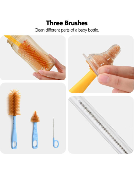 Kit de Cepillos Limpiadores de Biberones Ismosm Azul