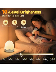 Luz Nocturna para Bebés COOLNIGHT, 10 Colores, Recargable, Control Remoto 2