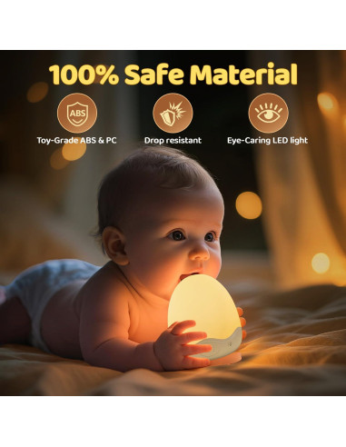 Luz Nocturna para Bebés COOLNIGHT, 10 Colores, Recargable, Control Remoto