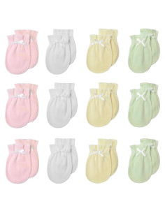 Manoplas para Bebés TL Care 100% Algodón Rosa - 12 Pares