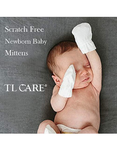 Manoplas para Bebés TL Care 100% Algodón Rosa - 12 Pares 2